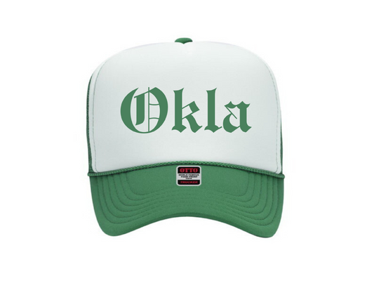 Okla English (Wht/Grn Hat)